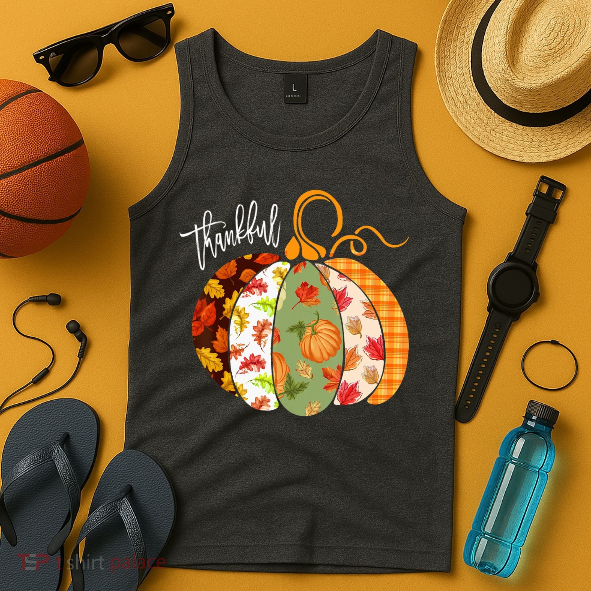 Thankful Pumpkin Fall Autumn Cute Halloween Tank Top