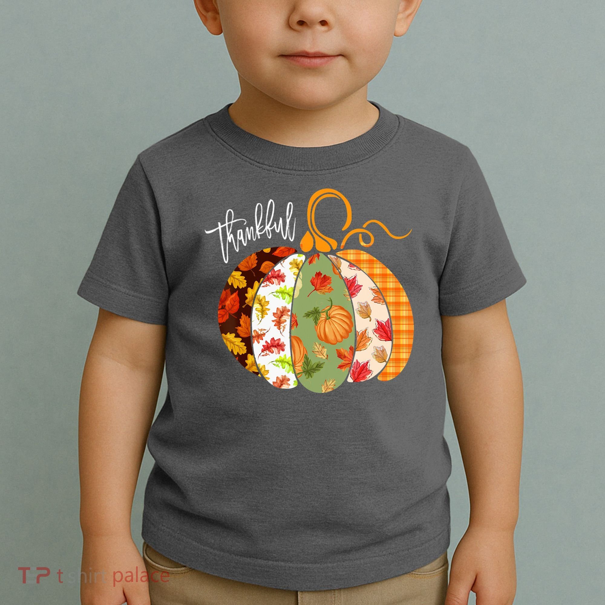 Thankful Pumpkin Fall Autumn Cute Halloween Toddler T-Shirt