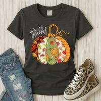 Thankful Pumpkin Fall Autumn Cute Halloween Women's T-Shirt thumb 3