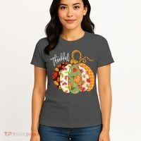 Thankful Pumpkin Fall Autumn Cute Halloween Women's T-Shirt thumb 4