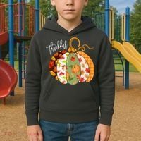 Thankful Pumpkin Fall Autumn Cute Halloween Kids Hoodie thumb 2