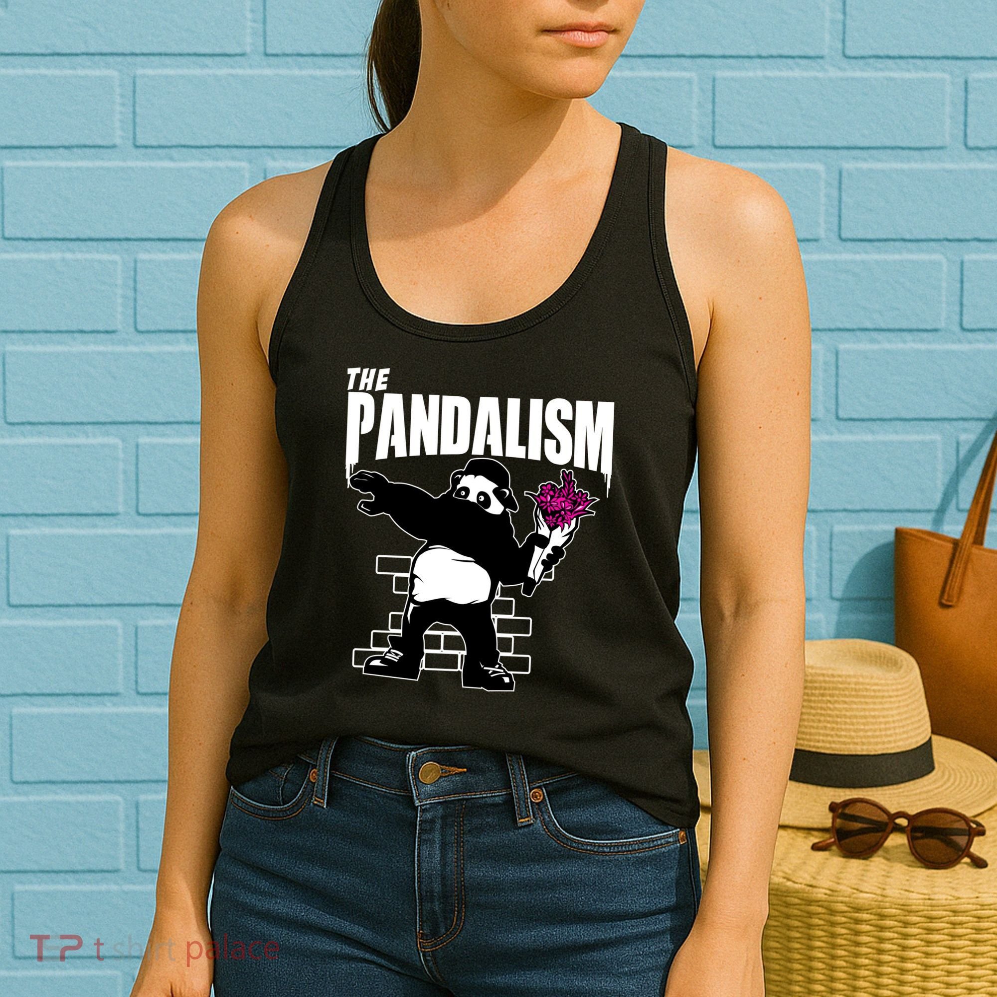 The Pandalism Funny Panda Parody Women's Tank Top