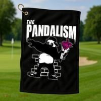 The Pandalism Funny Panda Parody Golf Towel thumb 1