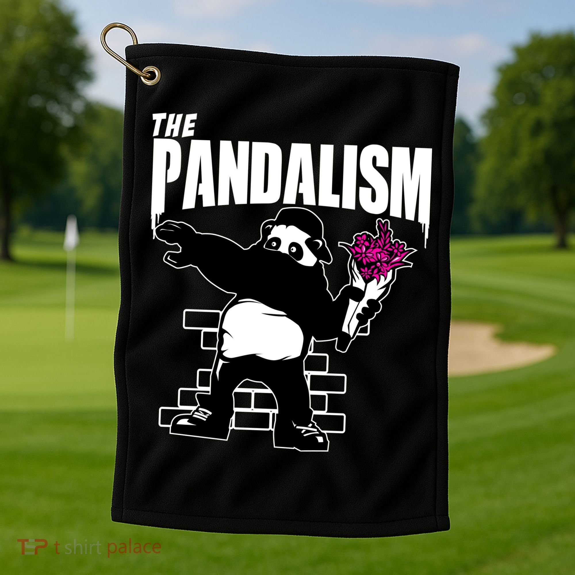 The Pandalism Funny Panda Parody Golf Towel