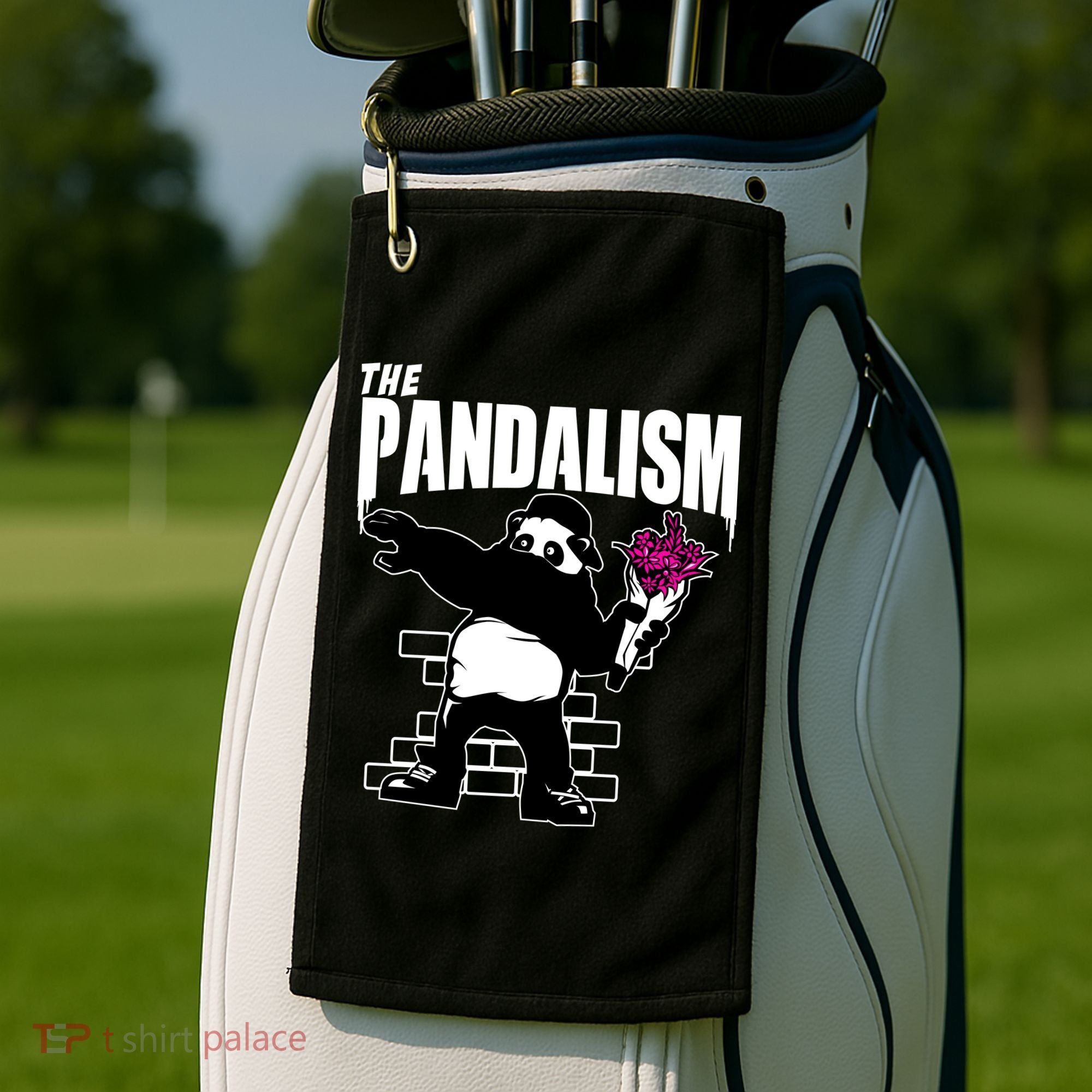 The Pandalism Funny Panda Parody Golf Towel