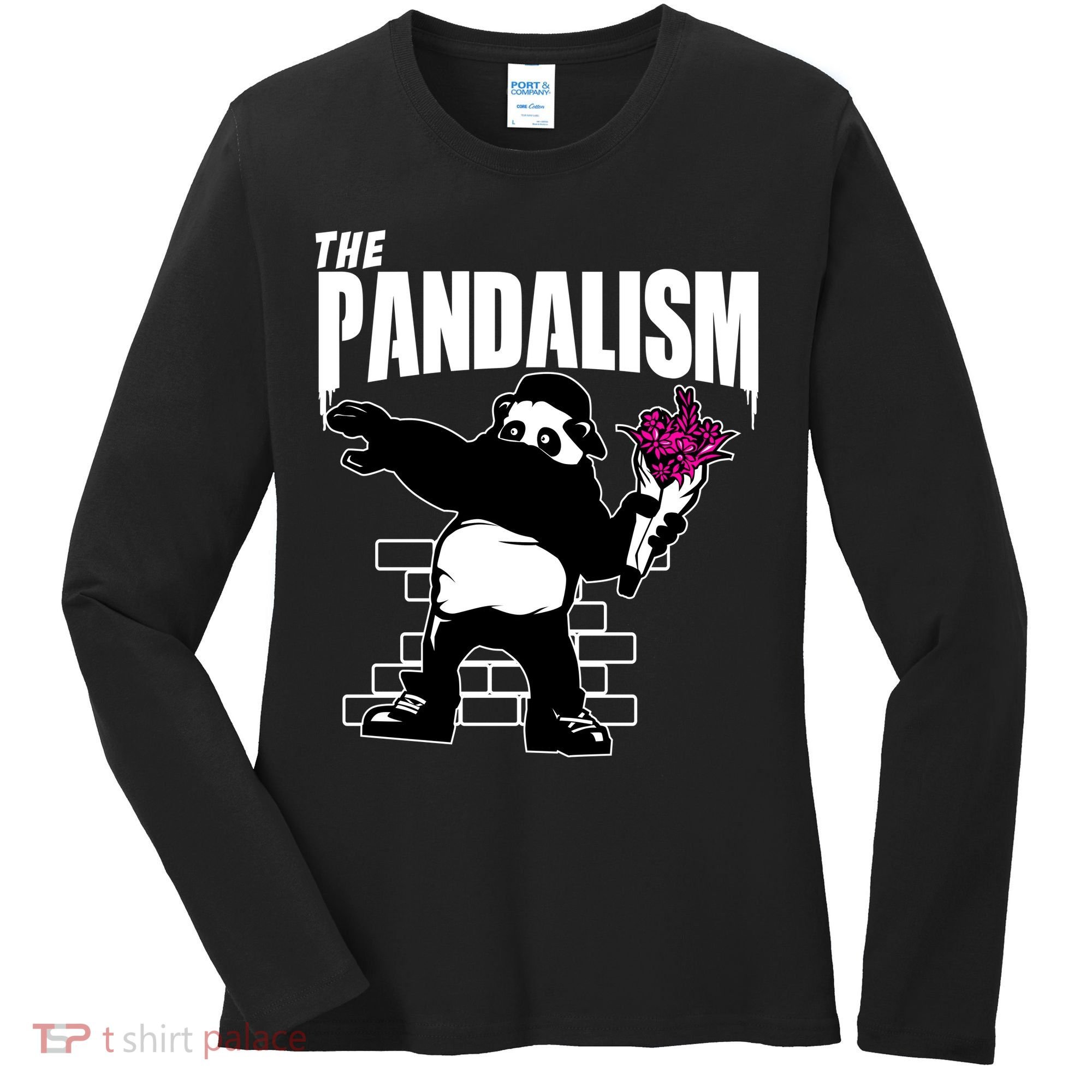 The Pandalism Funny Panda Parody Women's Long Sleeve Shirt