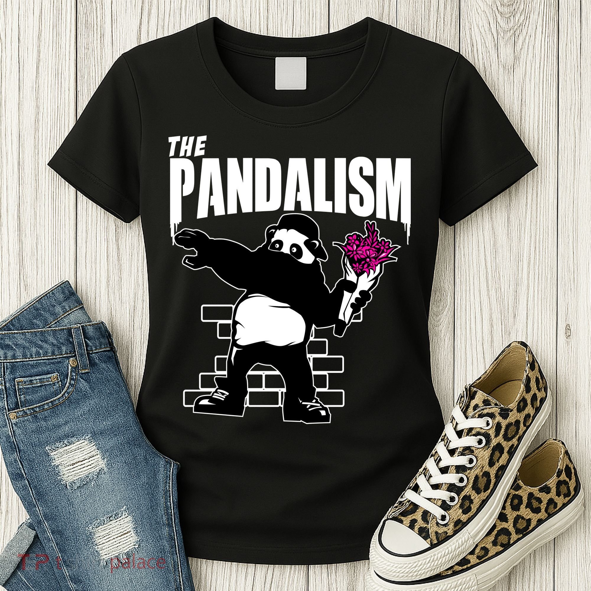 The Pandalism Funny Panda Parody Women's T-Shirt