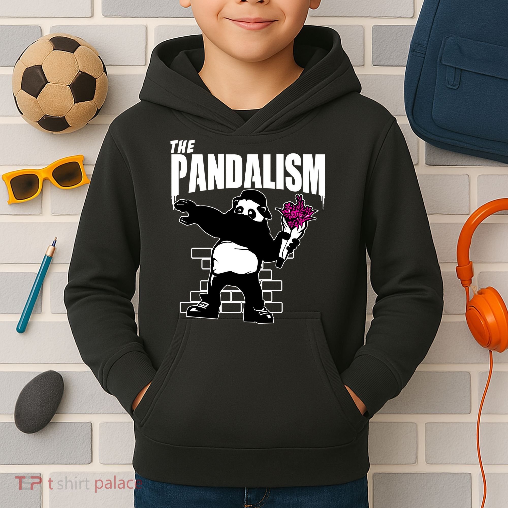 The Pandalism Funny Panda Parody Kids Hoodie