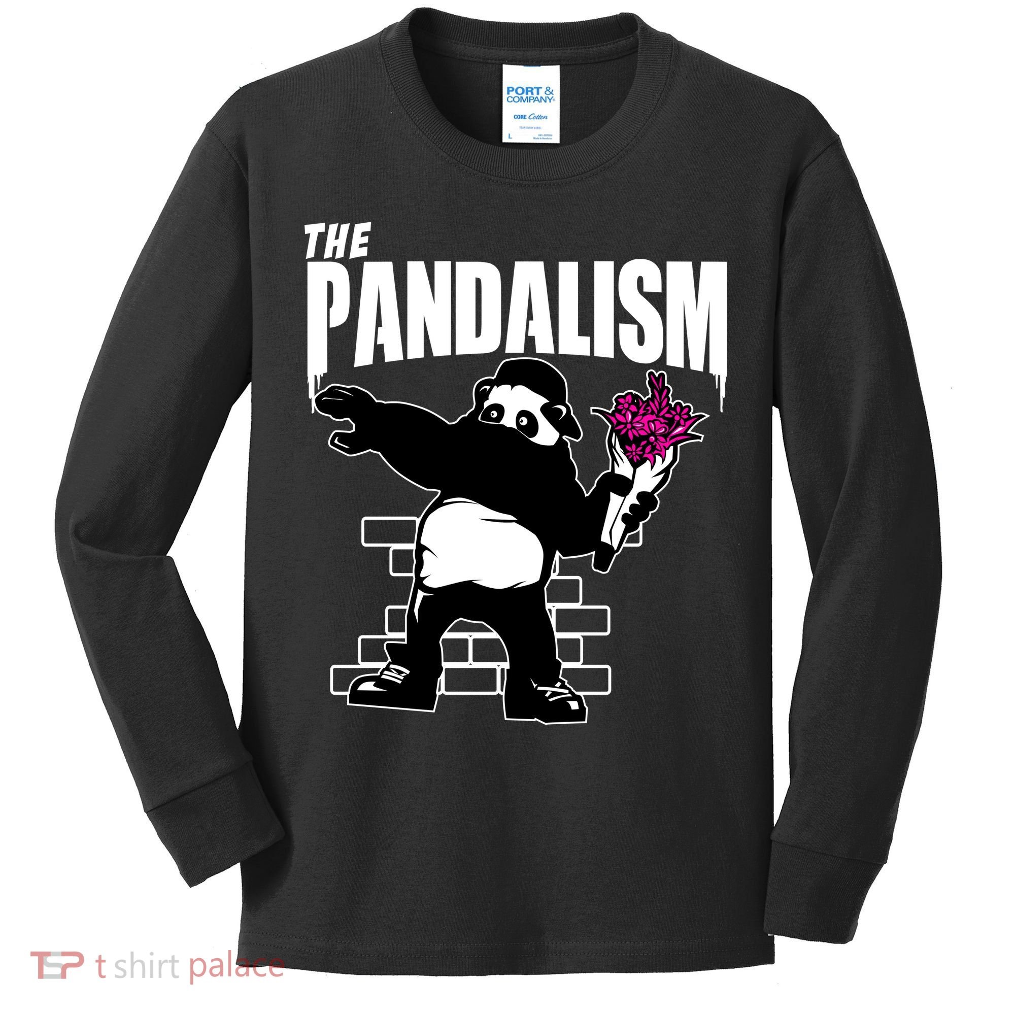 The Pandalism Funny Panda Parody Kids Long Sleeve Shirt