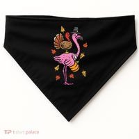 Turkey Pilgrim Flamingo Funny Thanksgiving USA-Made Doggie Bandana thumb 0