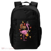 Turkey Pilgrim Flamingo Funny Thanksgiving Backpack thumb 0