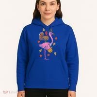 Turkey Pilgrim Flamingo Funny Thanksgiving Hoodie thumb 5