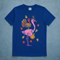 Turkey Pilgrim Flamingo Funny Thanksgiving T-Shirt thumb 5