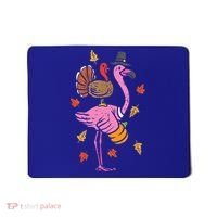 Turkey Pilgrim Flamingo Funny Thanksgiving Mousepad thumb 0