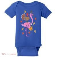Turkey Pilgrim Flamingo Funny Thanksgiving Baby Bodysuit thumb 0