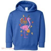 Turkey Pilgrim Flamingo Funny Thanksgiving Toddler Hoodie thumb 0