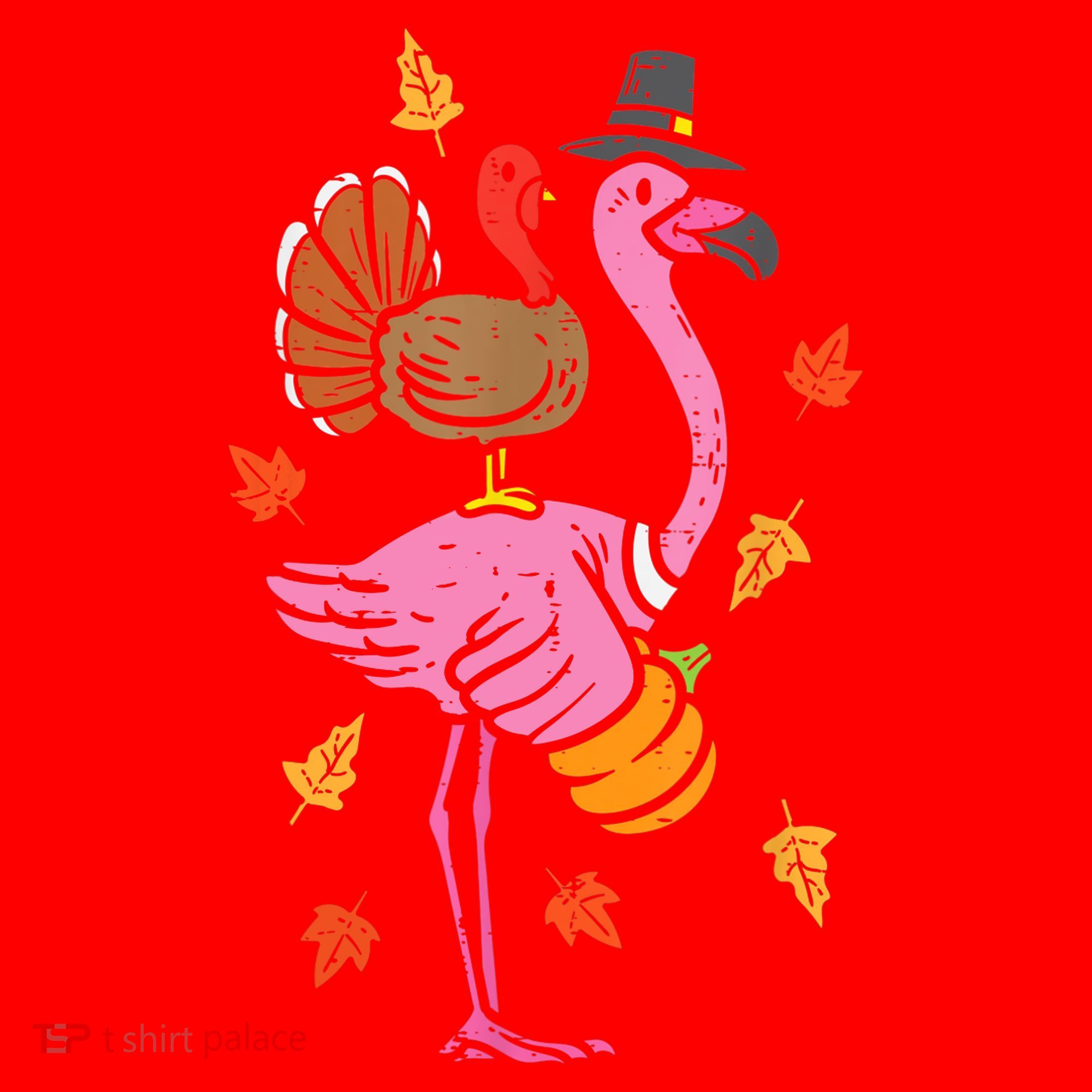 Turkey Pilgrim Flamingo Funny Thanksgiving Santa Hat
