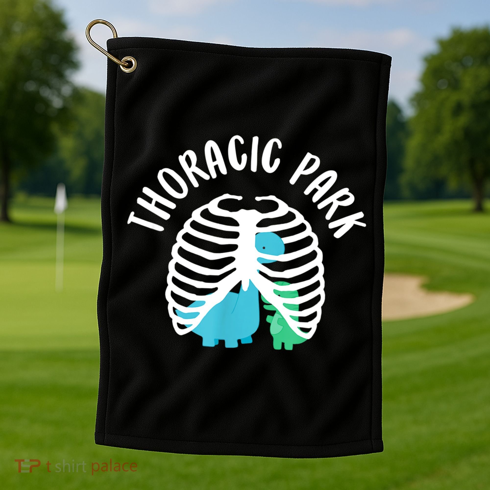Thoracic Park Funny Dinosaur Nurse Squad Nursing Student Golf Towel