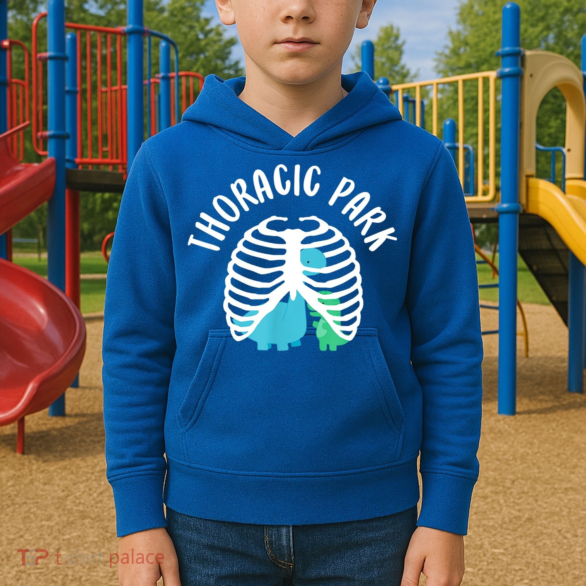 Thoracic Park Funny Dinosaur Nurse Squad Nursing Student Kids Hoodie
