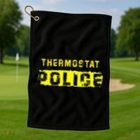 Thermostat Police Funny Fathers Day For Golf Towel thumb 1