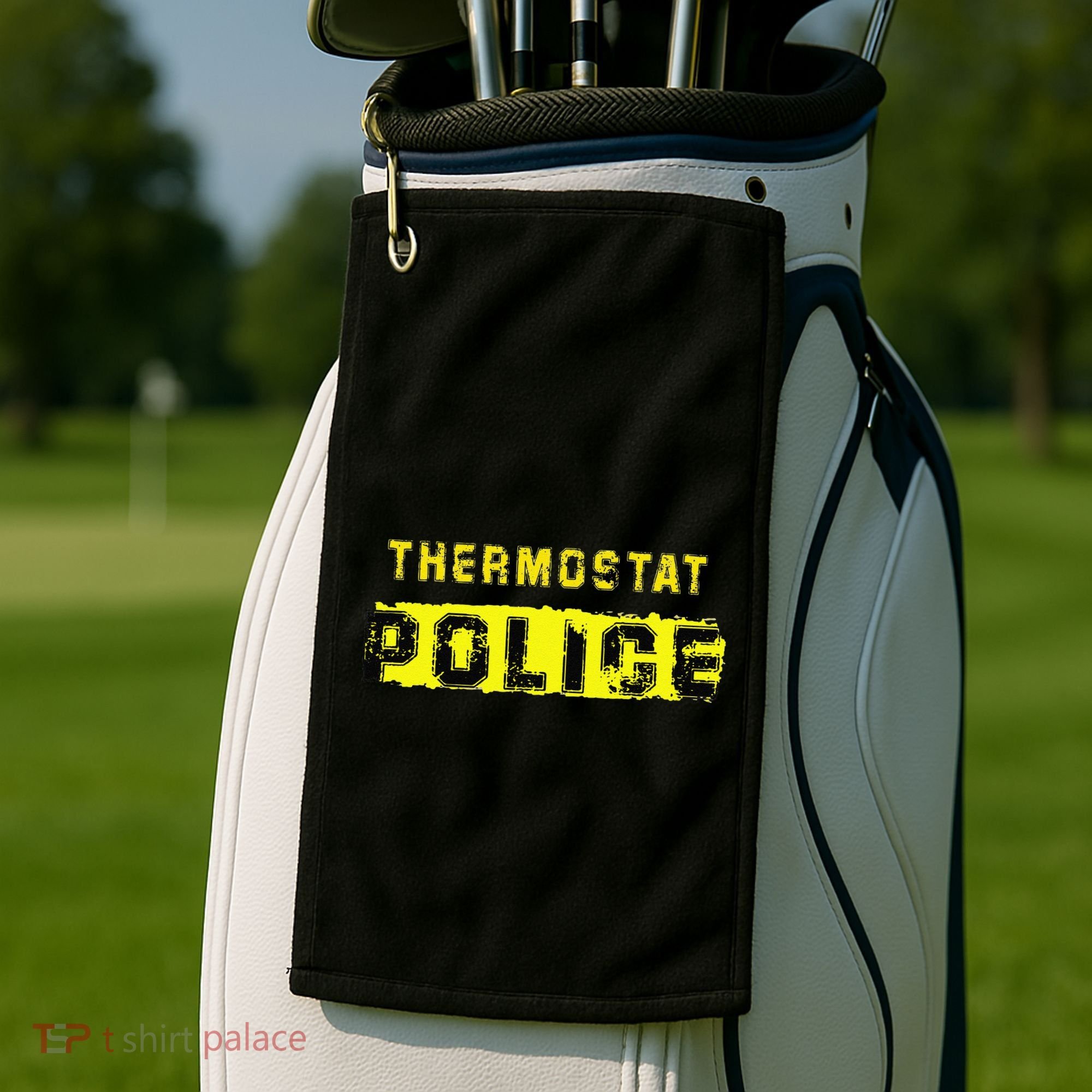 Thermostat Police Funny Fathers Day For Golf Towel