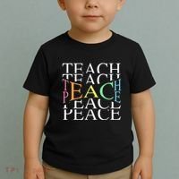 Teach Peace For Teachers And Educators Toddler T-Shirt thumb 2