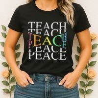 Teach Peace For Teachers And Educators Women's T-Shirt thumb 2