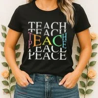 Teach Peace For Teachers And Educators Women's T-Shirt thumb 2