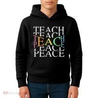 Teach Peace For Teachers And Educators Kids Hoodie thumb 4