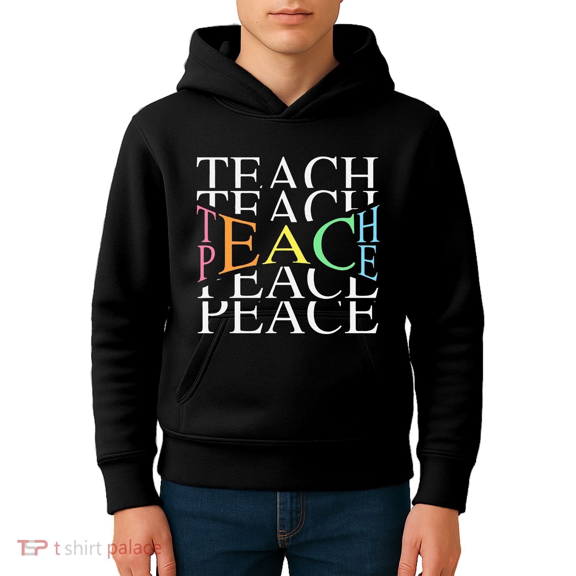 Teach Peace For Teachers And Educators Kids Hoodie