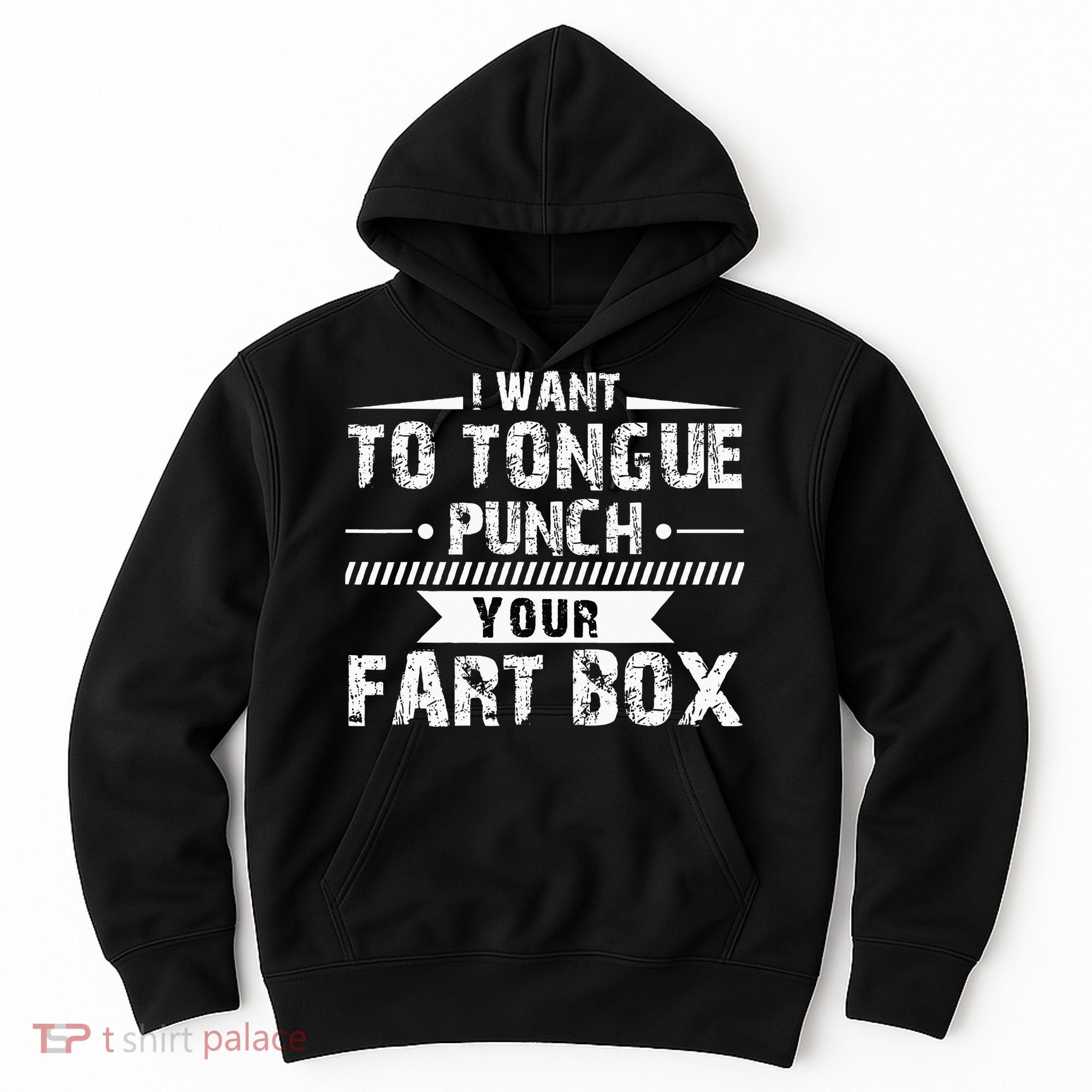 Tongue Punch Fart Box Funny Word Pun Humor Sarcasm Joke Gag Hoodie