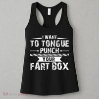 Tongue Punch Fart Box Funny Word Pun Humor Sarcasm Joke Gag Women's Tank Top thumb 3