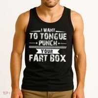 Tongue Punch Fart Box Funny Word Pun Humor Sarcasm Joke Gag Tank Top thumb 3