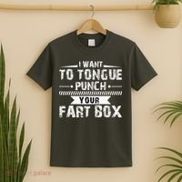 Tongue Punch Fart Box Funny Word Pun Humor Sarcasm Joke Gag T-Shirt thumb 2