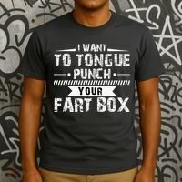 Tongue Punch Fart Box Funny Word Pun Humor Sarcasm Joke Gag T-Shirt thumb 3