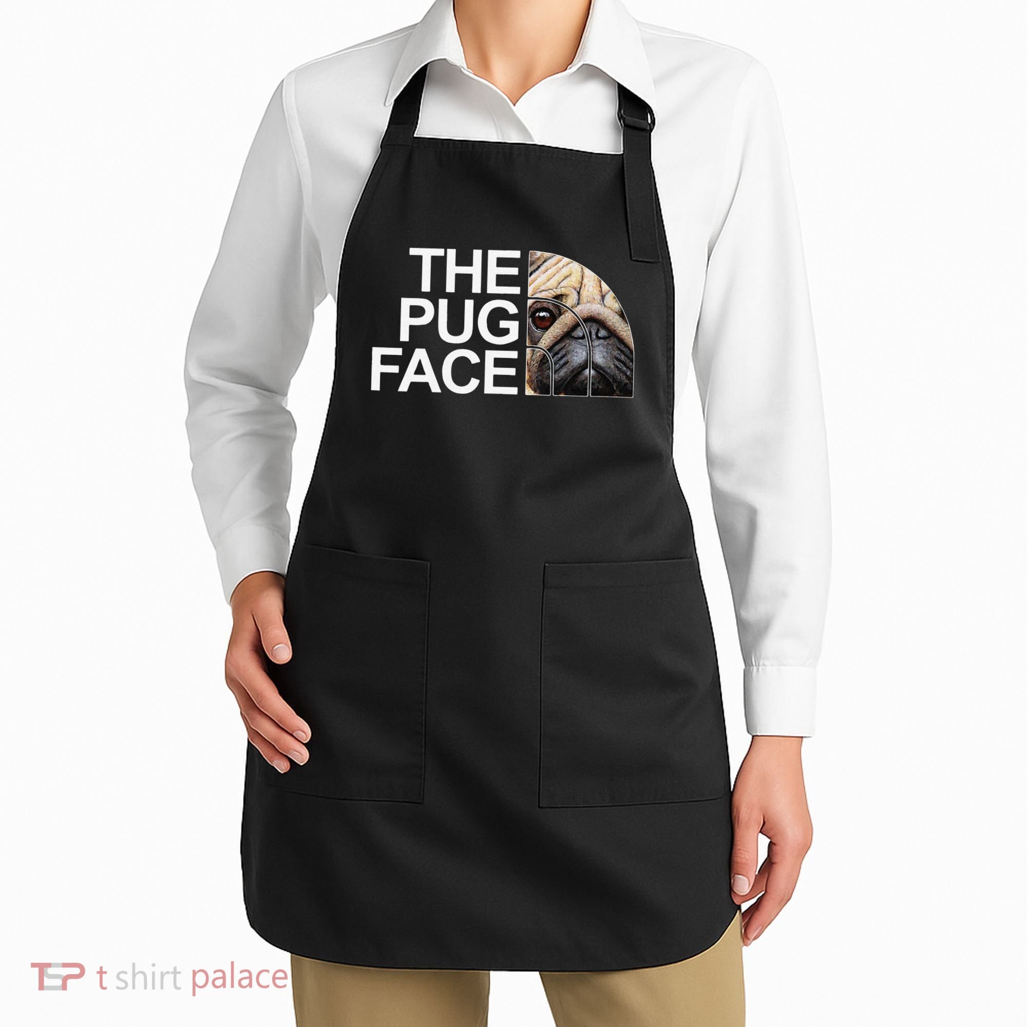 The Pug Face Dog Funny Pug Apron
