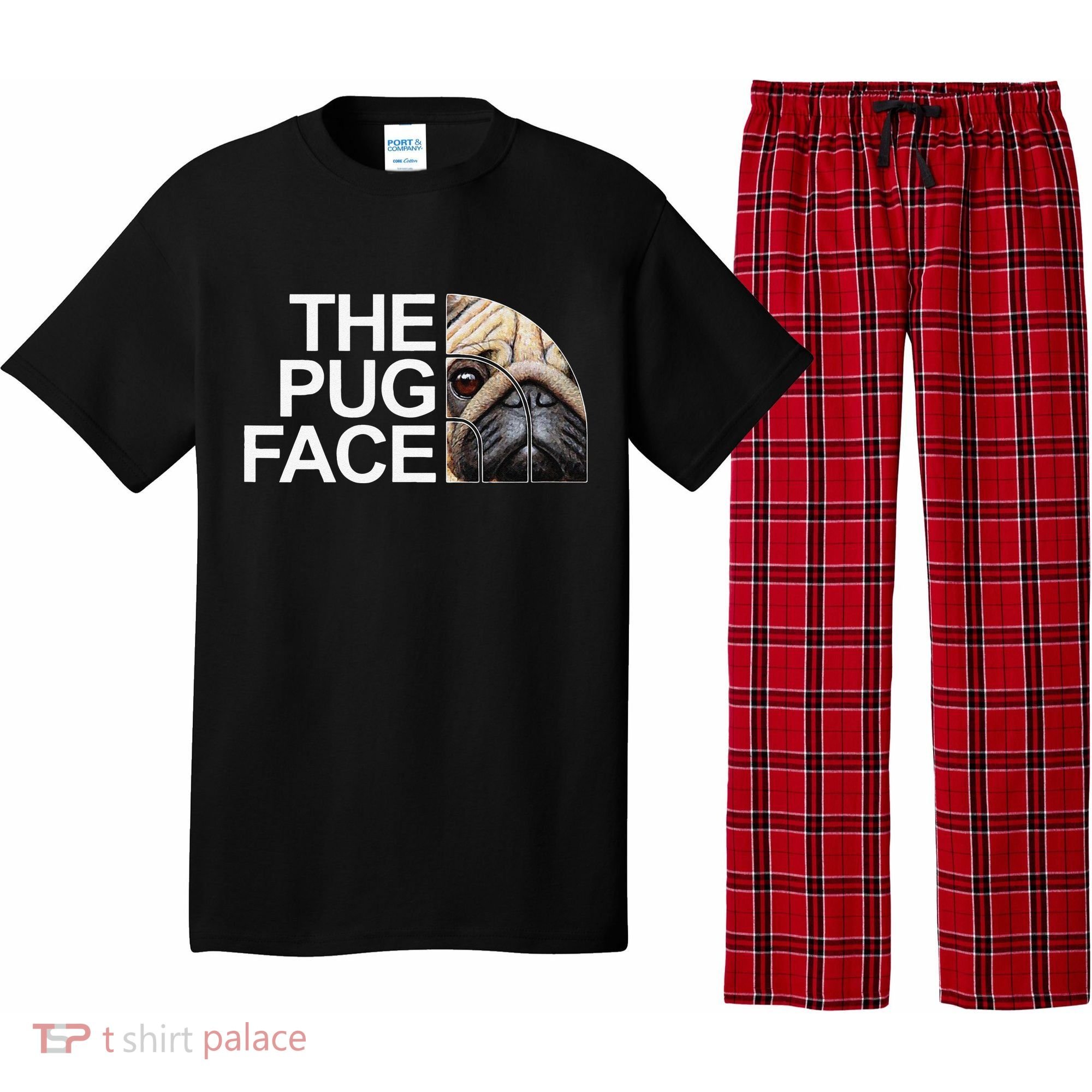 The Pug Face Dog Funny Pug Pajama Set