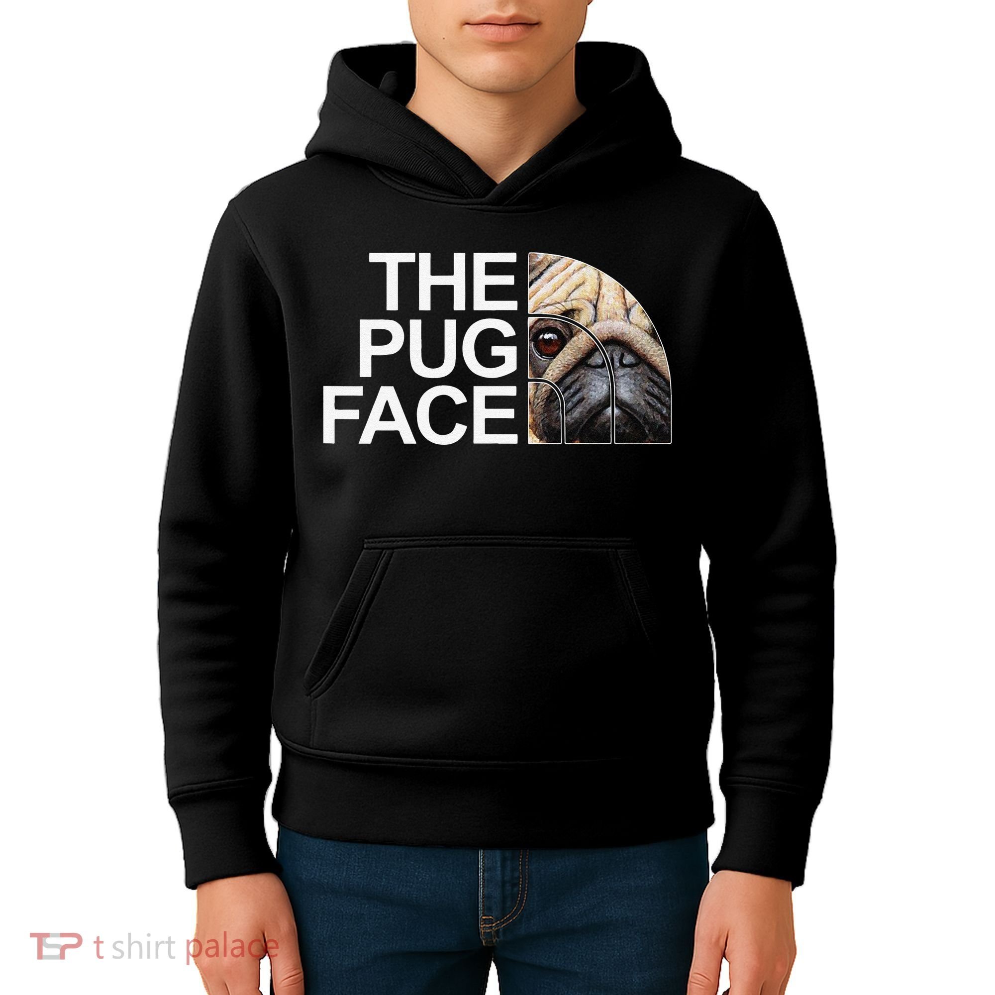 The Pug Face Dog Funny Pug Kids Hoodie