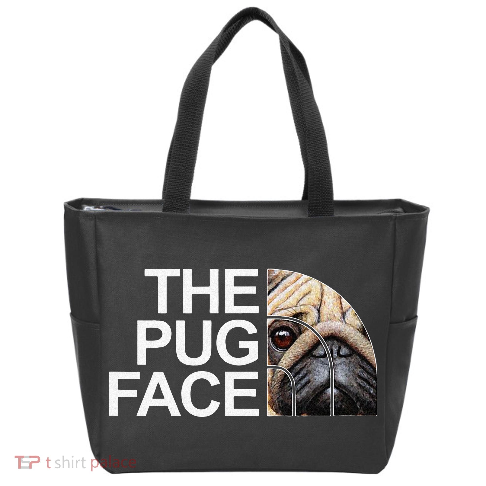 The Pug Face Dog Funny Pug Tote Bag