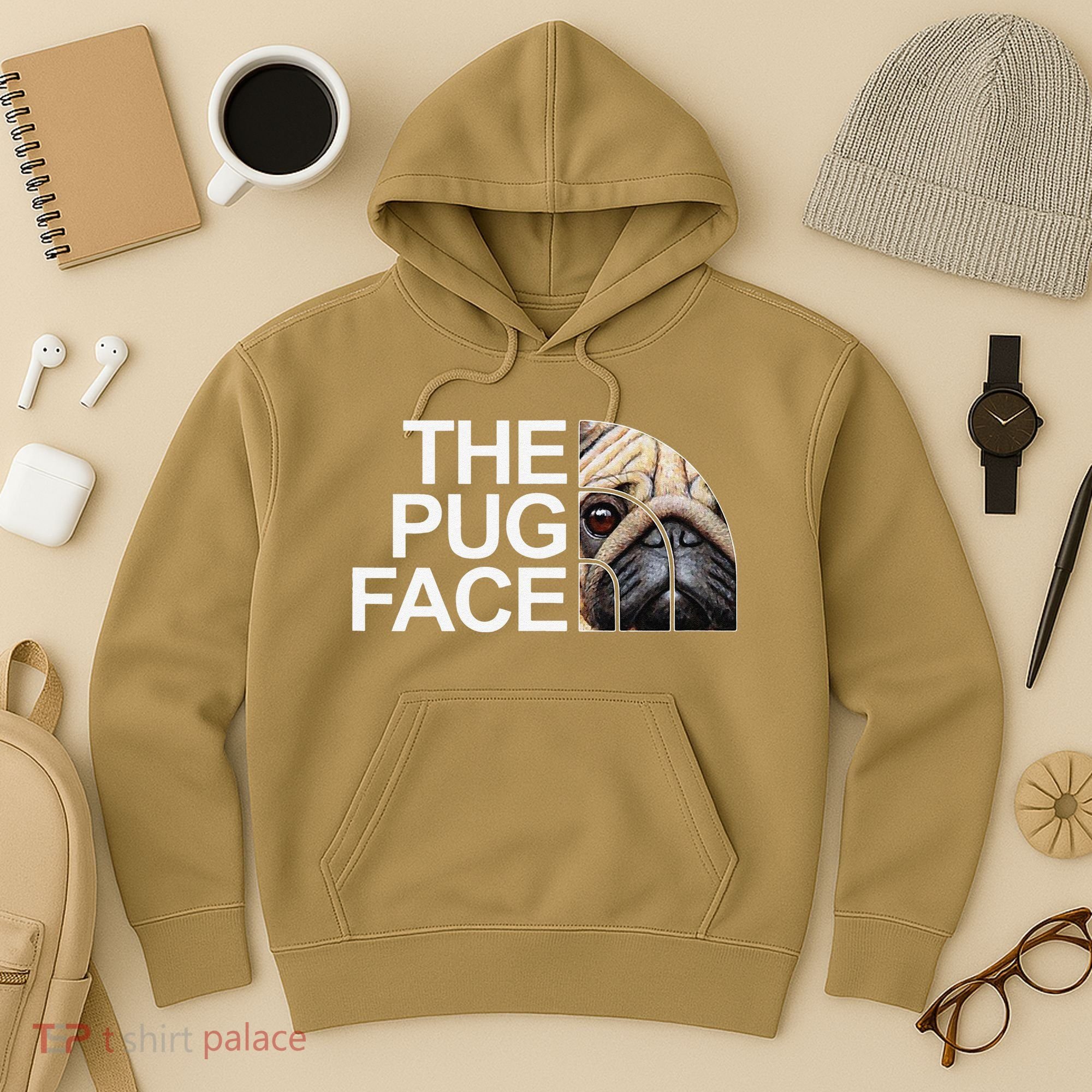 The Pug Face Dog Funny Pug Hoodie