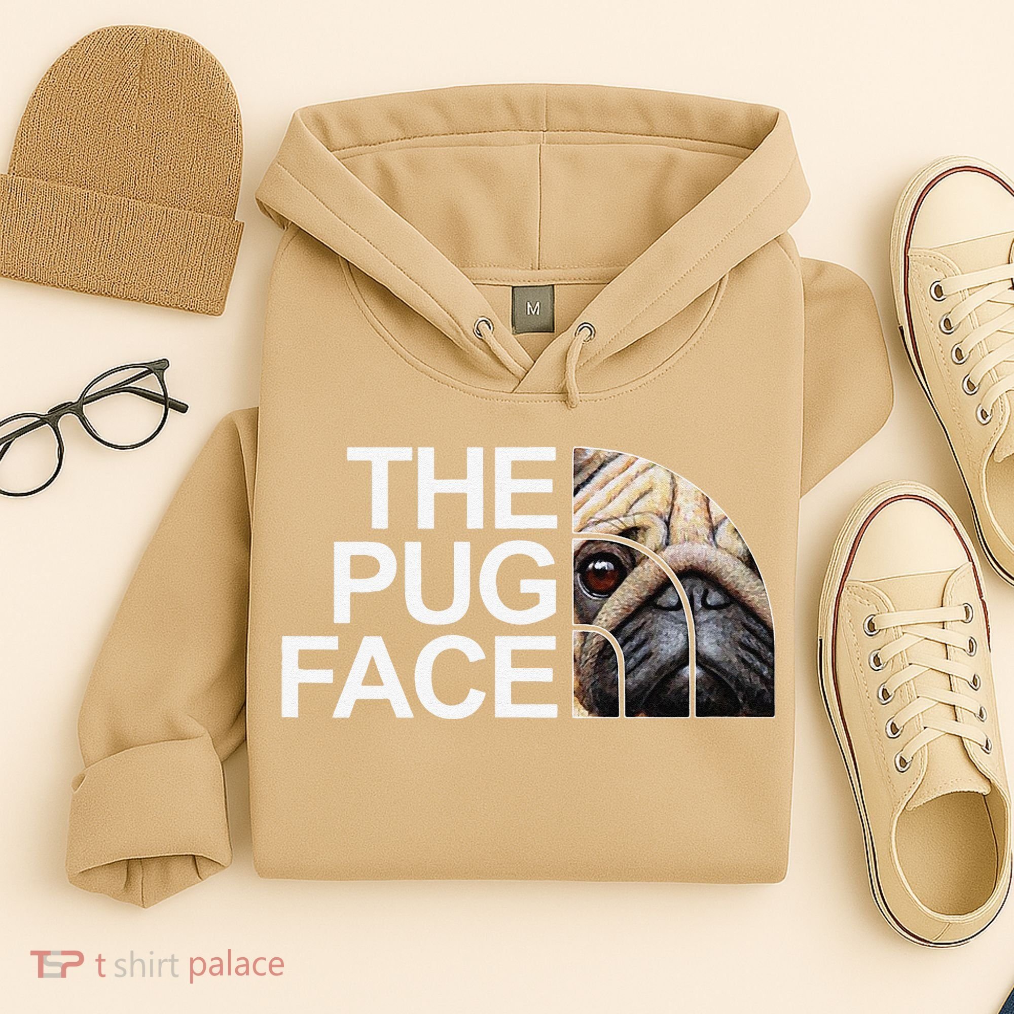 The Pug Face Dog Funny Pug Hoodie