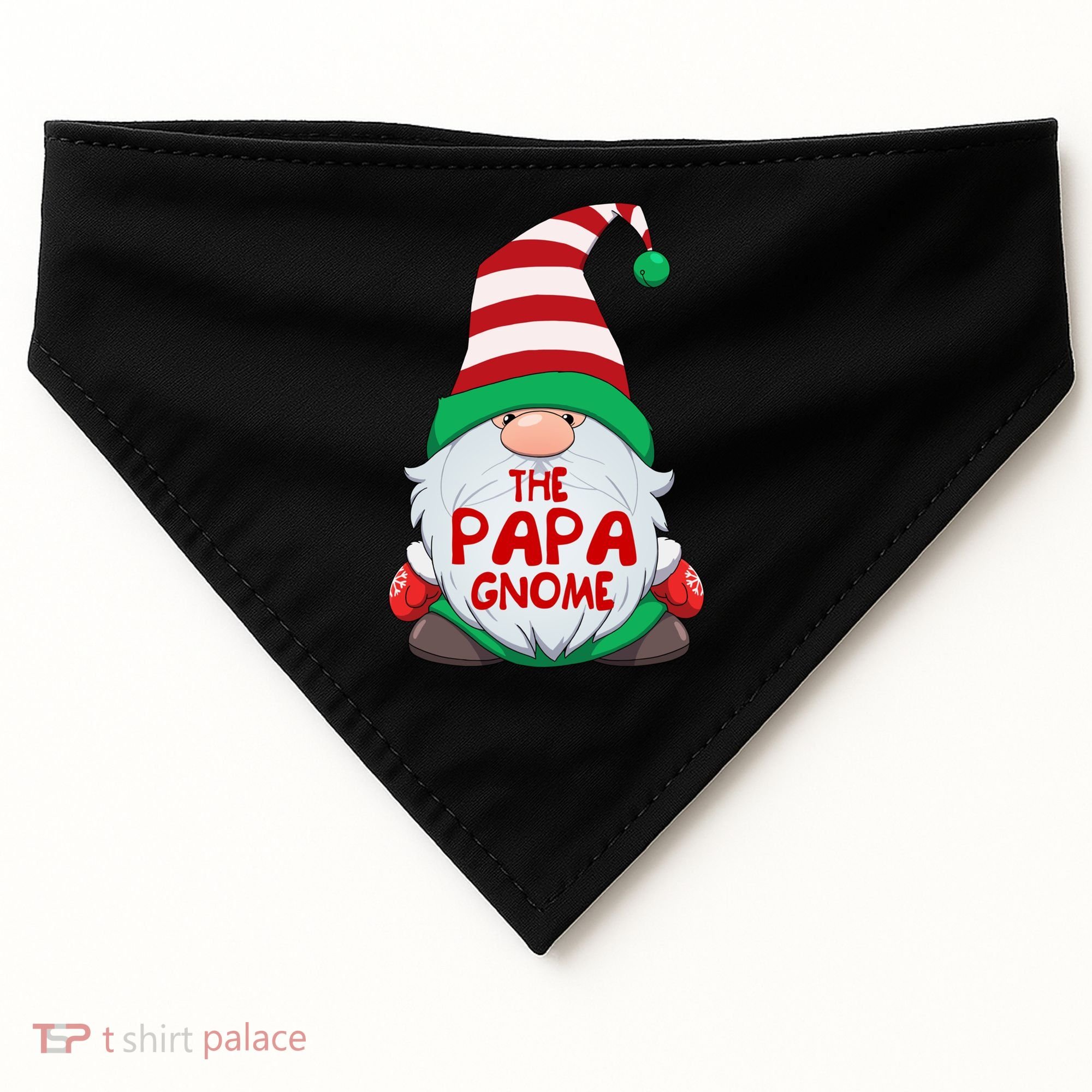 The Papa Gnome Graphic Christmas Matching Family Gift USA-Made Doggie Bandana