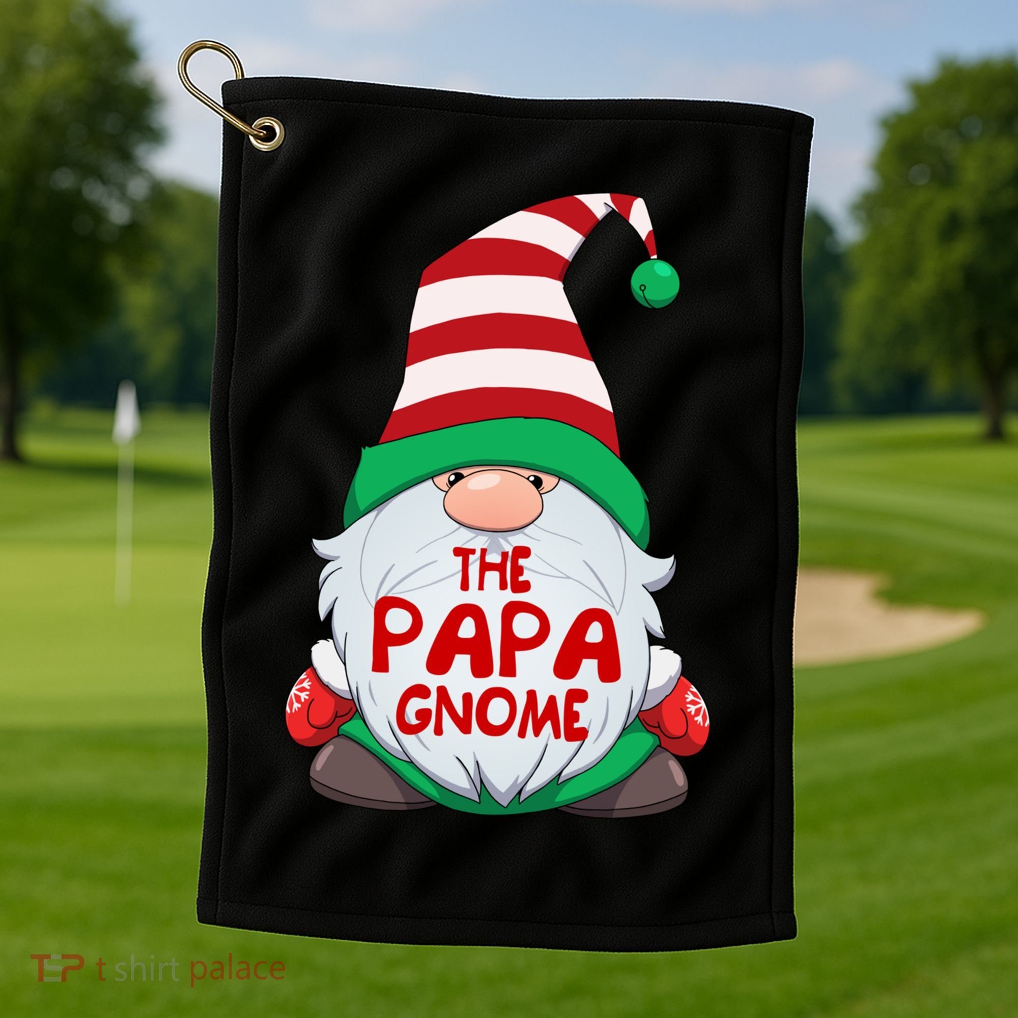 The Papa Gnome Graphic Christmas Matching Family Gift Golf Towel