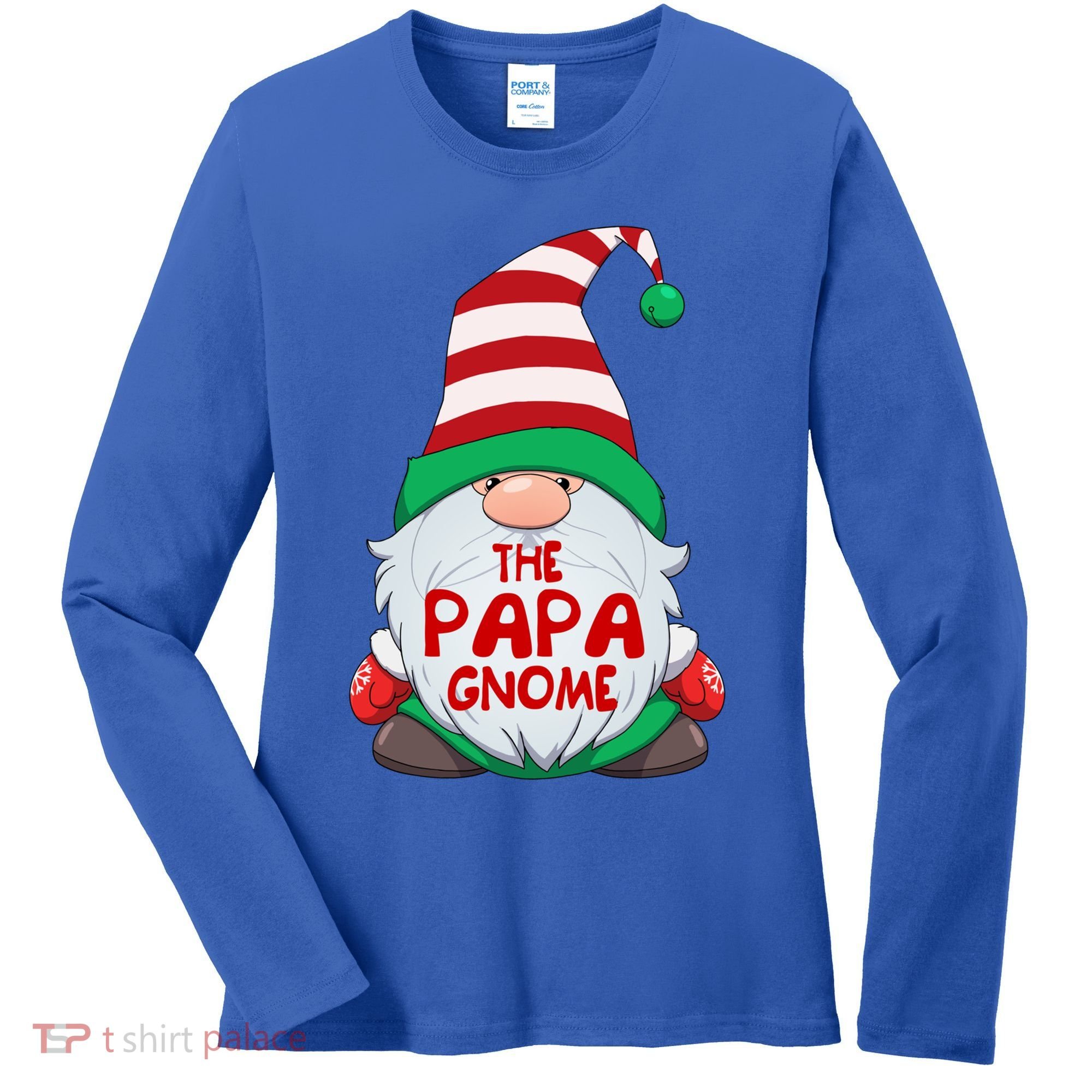 The Papa Gnome Graphic Christmas Matching Family Gift Women's Long Sleeve Shirt