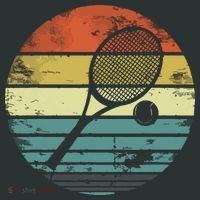 Tennis Player Gifts Retro Sunset Tennis Racquet Ball Coach T-Shirt thumb 7