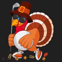 Turkey Playing Golf Thanksgiving Turkey Golf Women's Sweatshirt thumb 2