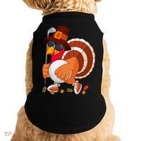 Turkey Playing Golf Thanksgiving Turkey Golf Doggie Tank thumb 0