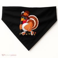 Turkey Playing Golf Thanksgiving Turkey Golf USA-Made Doggie Bandana thumb 0