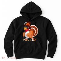 Turkey Playing Golf Thanksgiving Turkey Golf Hoodie thumb 0
