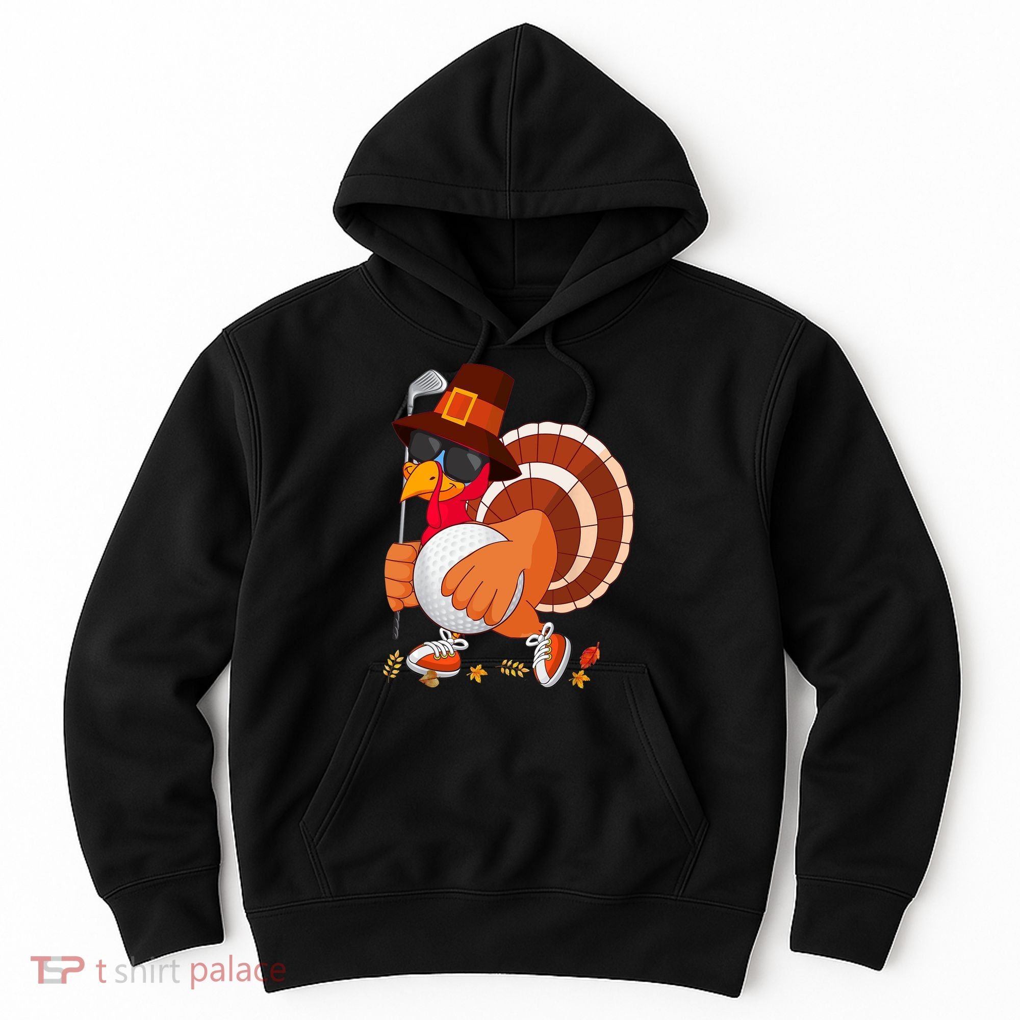 Turkey Playing Golf Thanksgiving Turkey Golf Hoodie